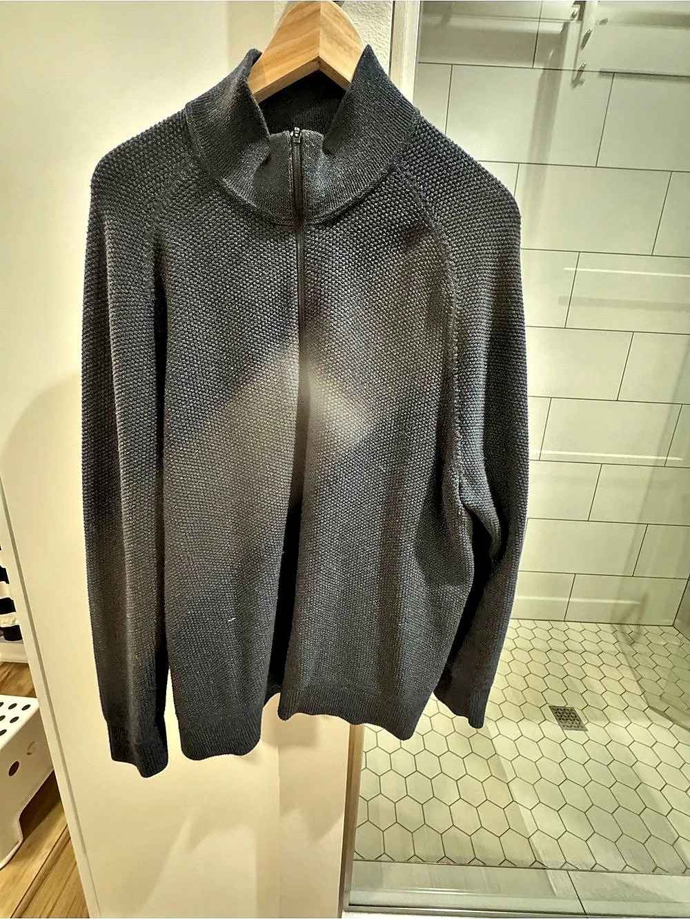 Lululemon Cotton-Blend Knit Full-Zip Sweater Men's Black XL